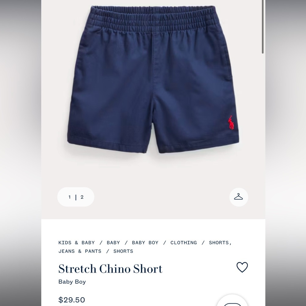 Stretch Chino Short for baby boy size